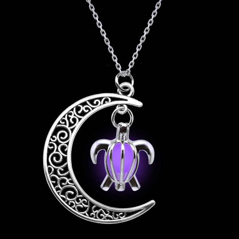 Luminous Turtle And Moon Pendant - DATNEWDRIP