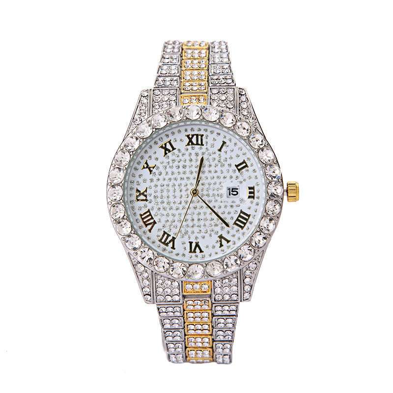 Iced Out Large Gem Hip Hop Watch