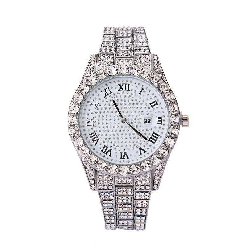 Iced Out Large Gem Hip Hop Watch
