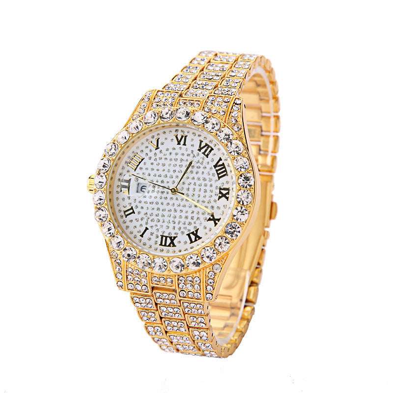 Iced Out Large Gem Hip Hop Watch