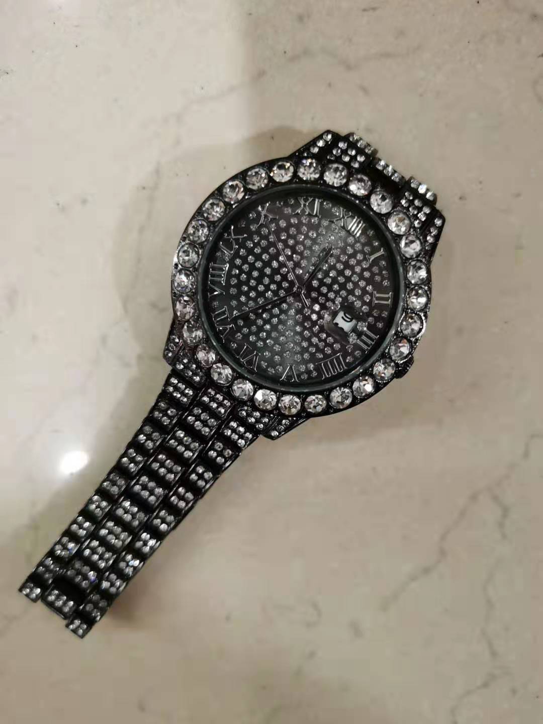 Iced Out Large Gem Hip Hop Watch