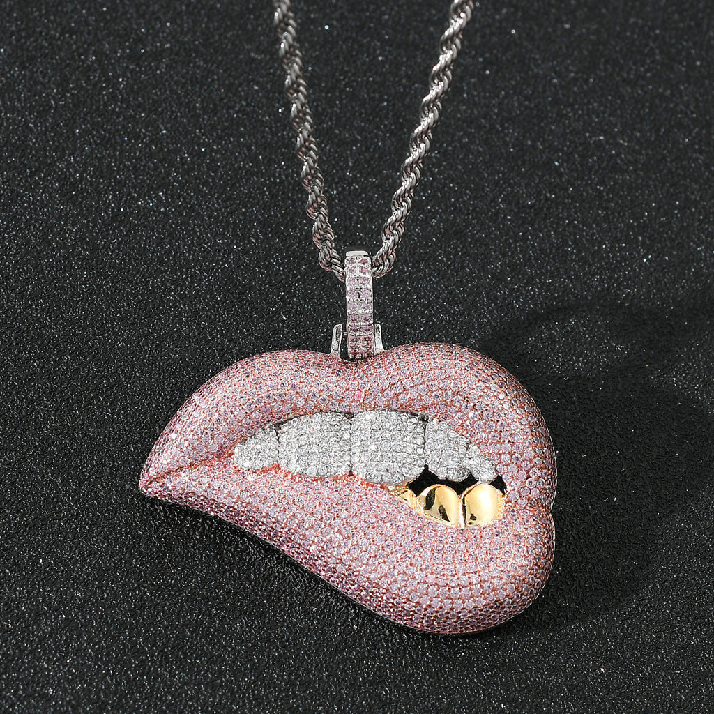 Iced Out Sexy Lips Pendant - DATNEWDRIP