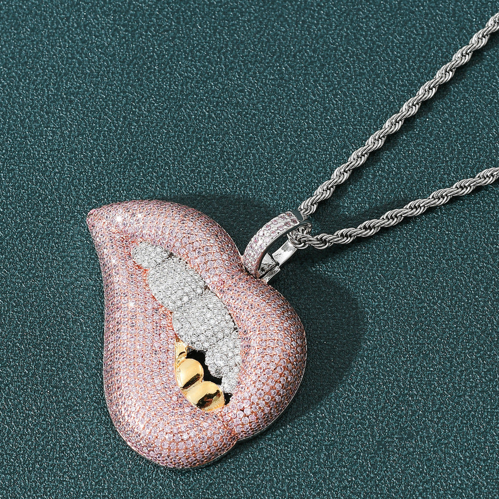 Iced Out Sexy Lips Pendant - DATNEWDRIP