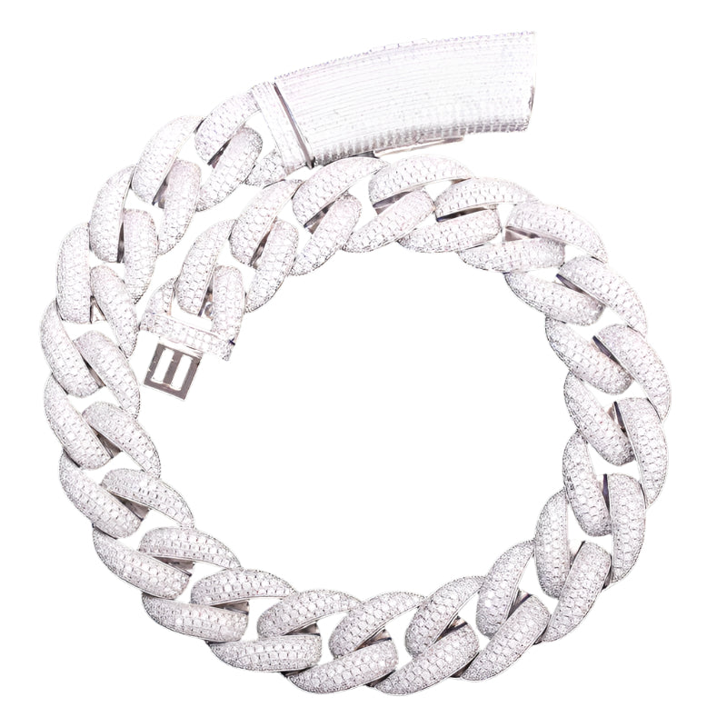 Iced Out Large Clip Super Frosty Cuban Link Chain - DATNEWDRIP