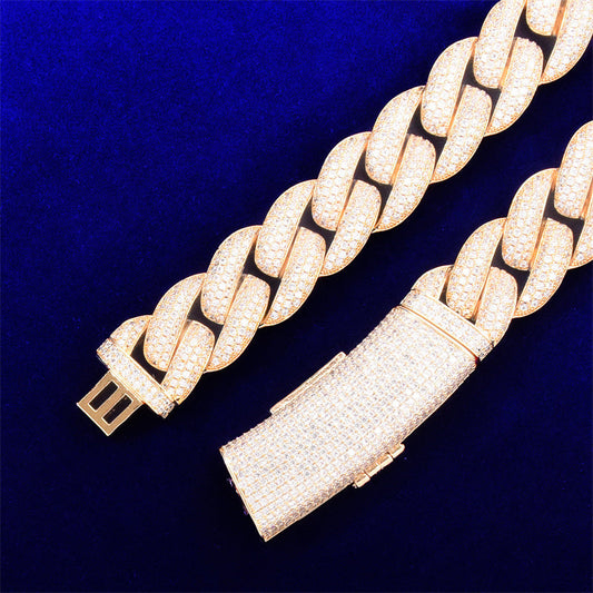 Iced Out Large Clip Super Frosty Cuban Link Chain - DATNEWDRIP