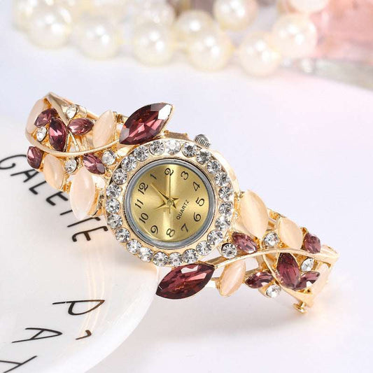 Iced Out Super Intricate Filigree Multi Gem Ladies Watch