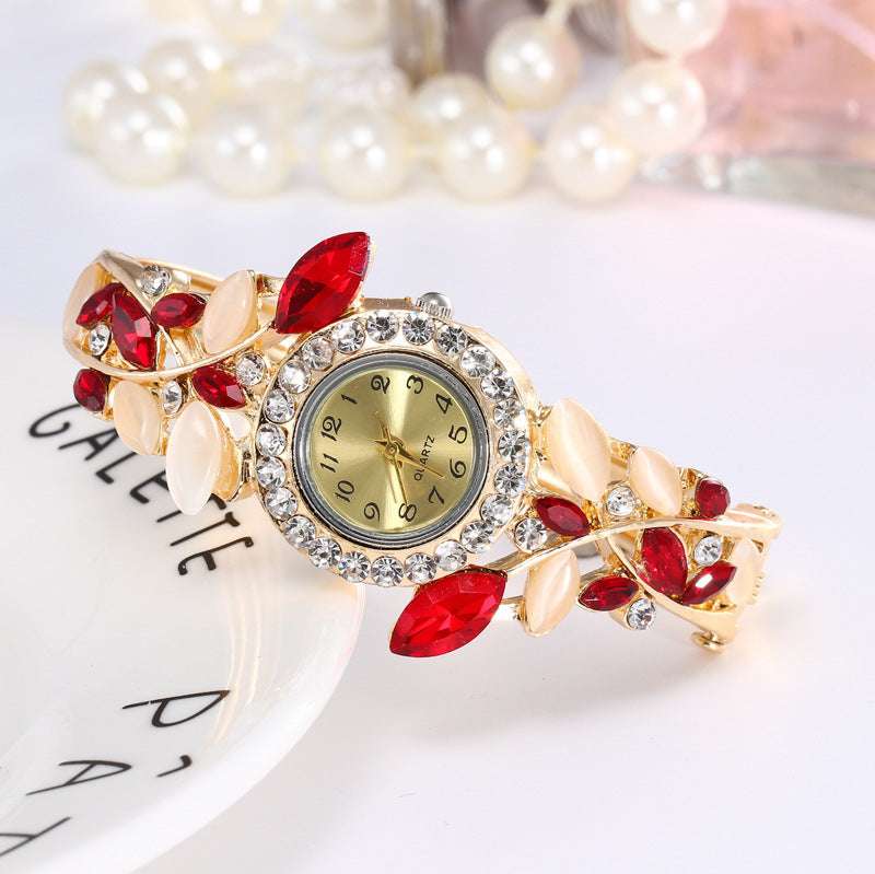 Iced Out Super Intricate Filigree Multi Gem Ladies Watch