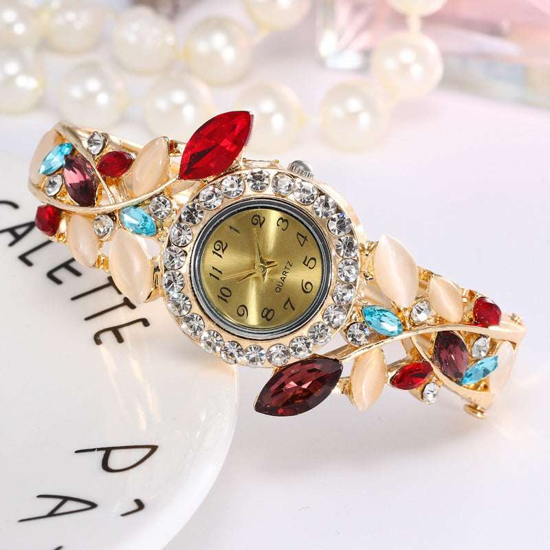 Iced Out Super Intricate Filigree Multi Gem Ladies Watch