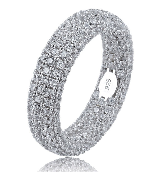 925 Silver Intricate Iced Out Ring