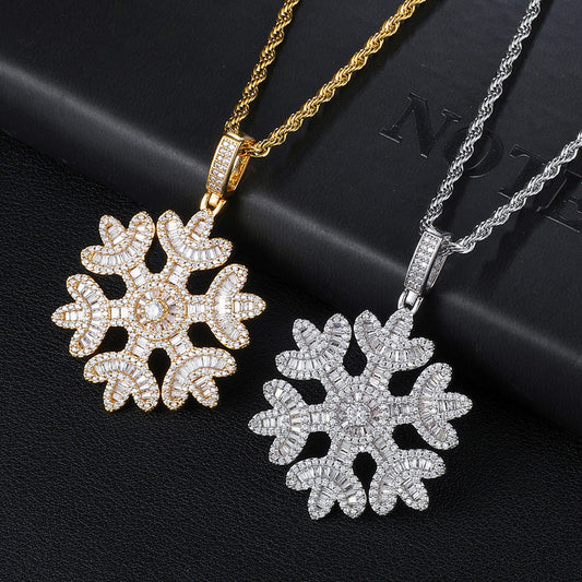 Iced Out Snowflake Pendant - DATNEWDRIP