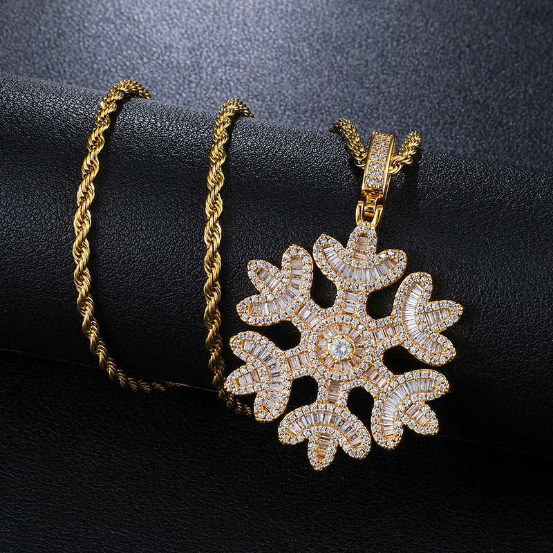 Iced Out Snowflake Pendant - DATNEWDRIP