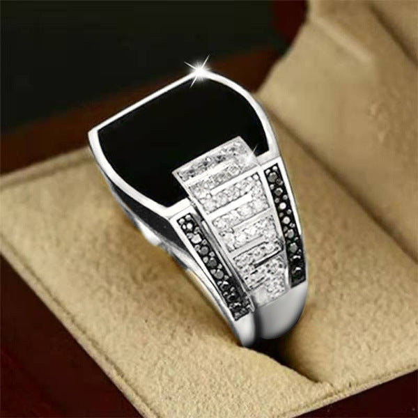 Iced Out Black Sheen Ring - DATNEWDRIP