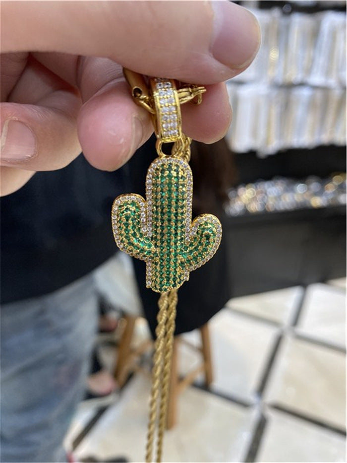 Iced Out Cactus Pendant - DATNEWDRIP