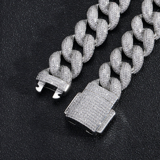 Iced Out 18mm Encrypted Bubble Cuban link Chain & Bracelet - DATNEWDRIP