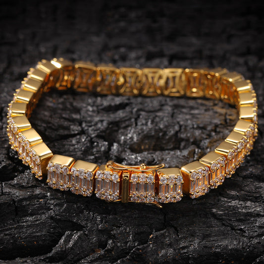 Iced Out Baguette Ladder Bracelet - DATNEWDRIP