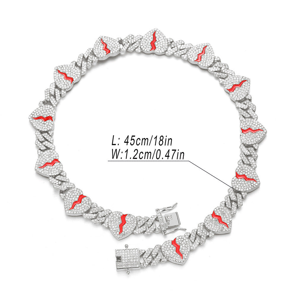 Iced Out Broken Heart Chain - DATNEWDRIP
