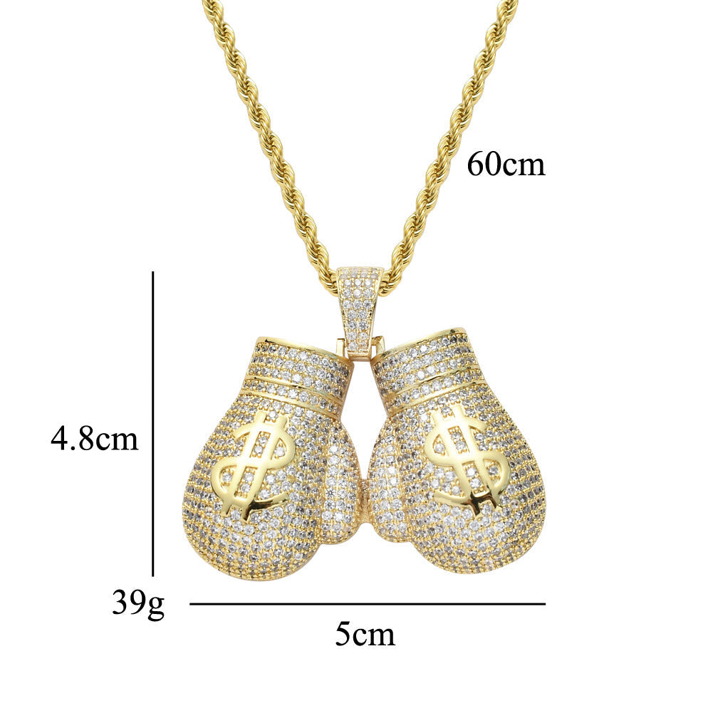 Iced Out Boxing Gloves Pendant - DATNEWDRIP