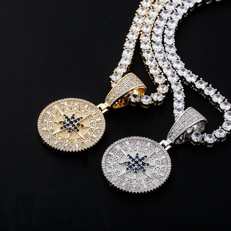 Iced Out Compass Pendant - DATNEWDRIP