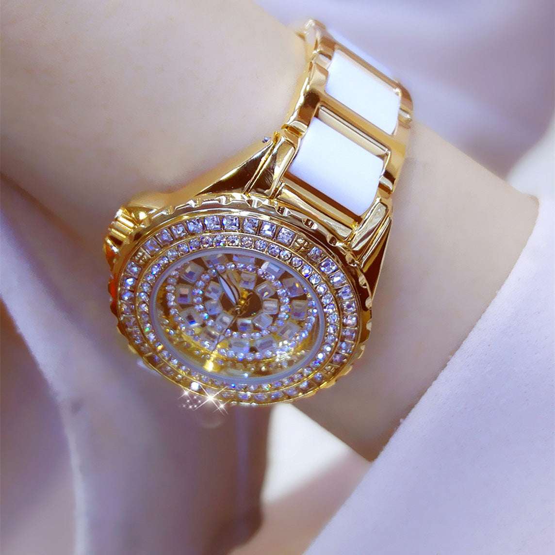Iced Out Emerald Cut Rows Watch