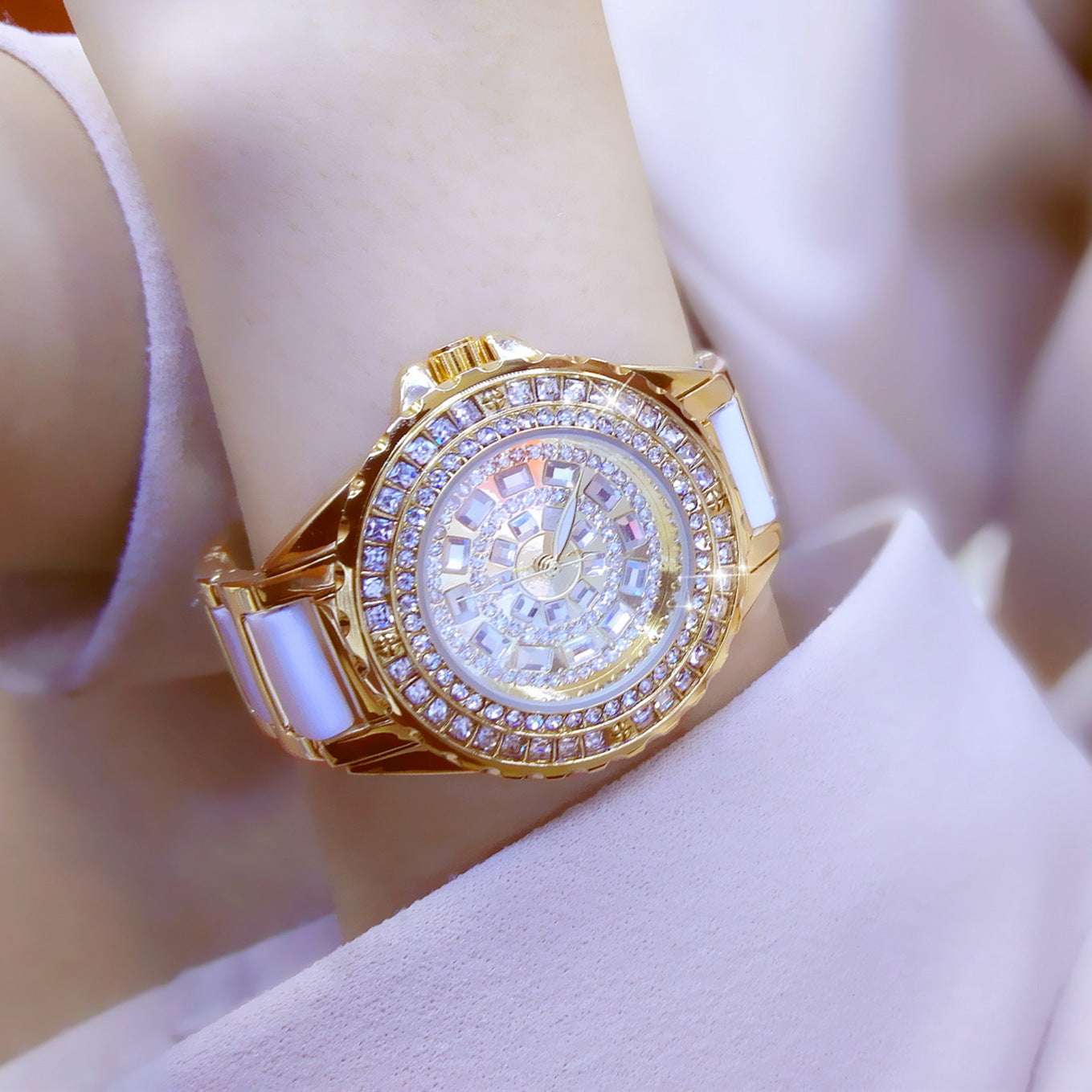 Iced Out Emerald Cut Rows Watch