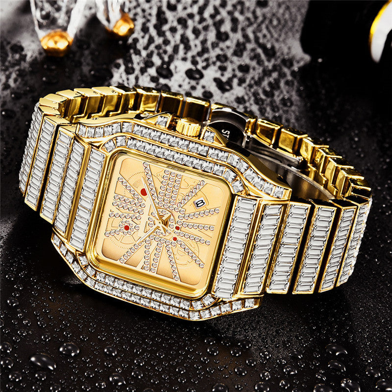 Iced Out Large Emeralds Watch