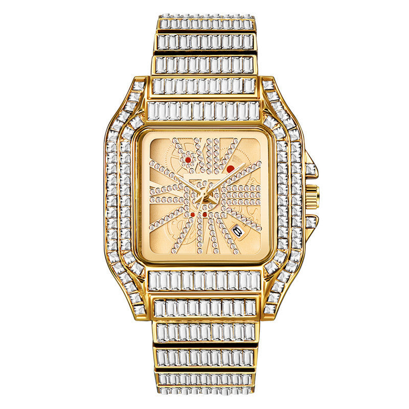 Iced Out Large Emeralds Watch