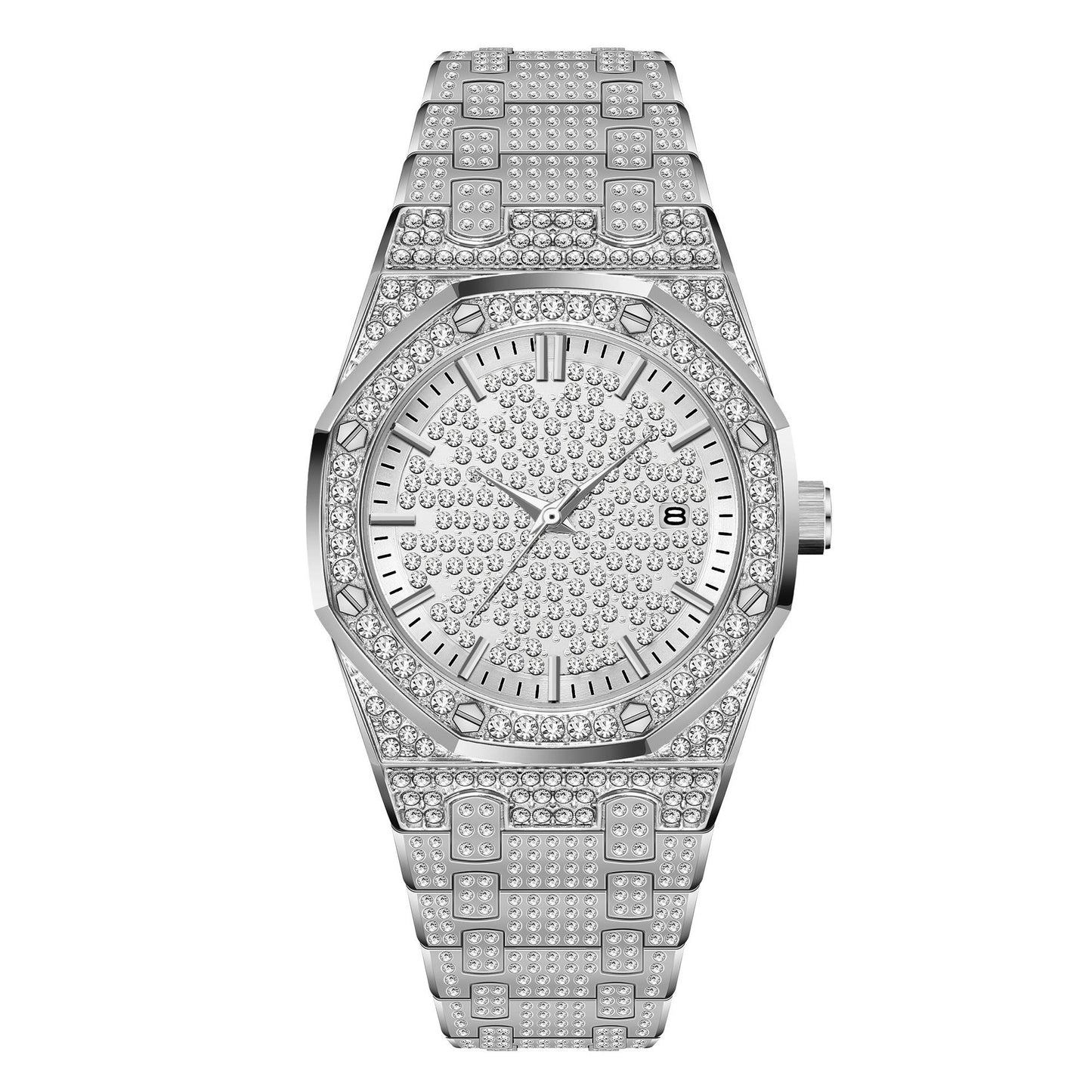 Iced Out Octagon Bolt Watch