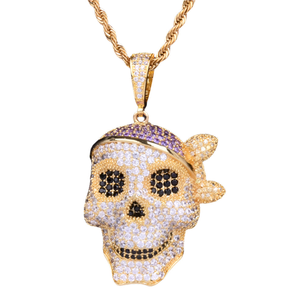Iced Out Pirate Skull Pendant - DATNEWDRIP