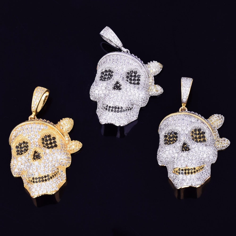 Iced Out Pirate Skull Pendant - DATNEWDRIP