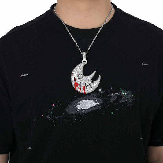 Iced Out Trippie Red Moon Pendant - DATNEWDRIP