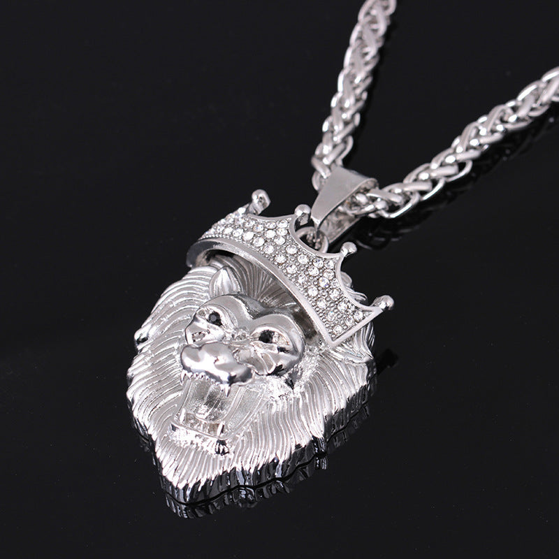 Luminous Lion Head And Crown Pendant - DATNEWDRIP
