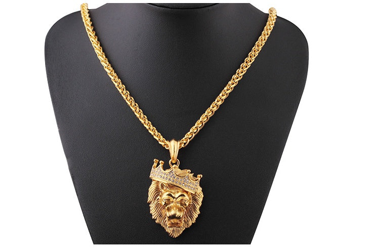 Luminous Lion Head And Crown Pendant - DATNEWDRIP