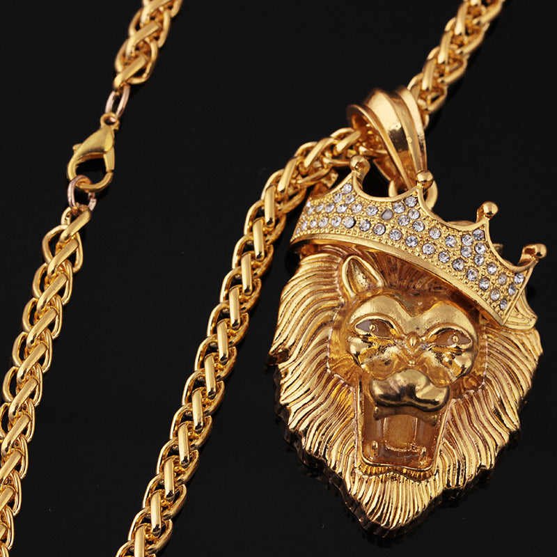 Luminous Lion Head And Crown Pendant - DATNEWDRIP