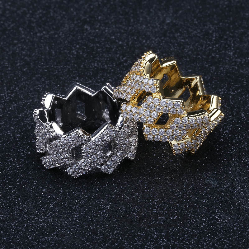 Iced Out Cuban Link Shard Ring - DATNEWDRIP