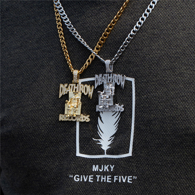 Iced Out Death Row Records Pendant - DATNEWDRIP