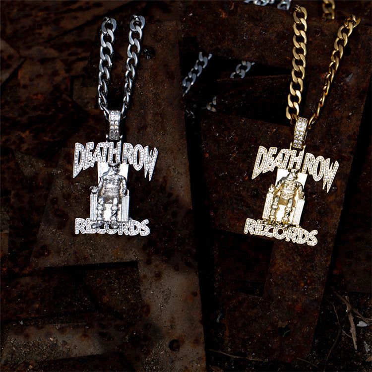 Iced Out Death Row Records Pendant - DATNEWDRIP