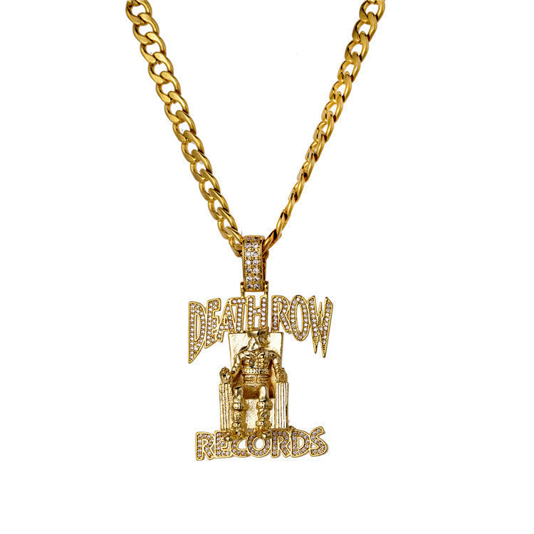 Iced Out Death Row Records Pendant - DATNEWDRIP
