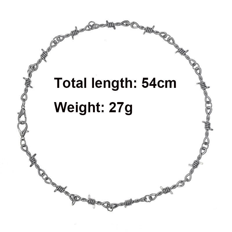 Barbwire Thorn Necklace Chain - DATNEWDRIP