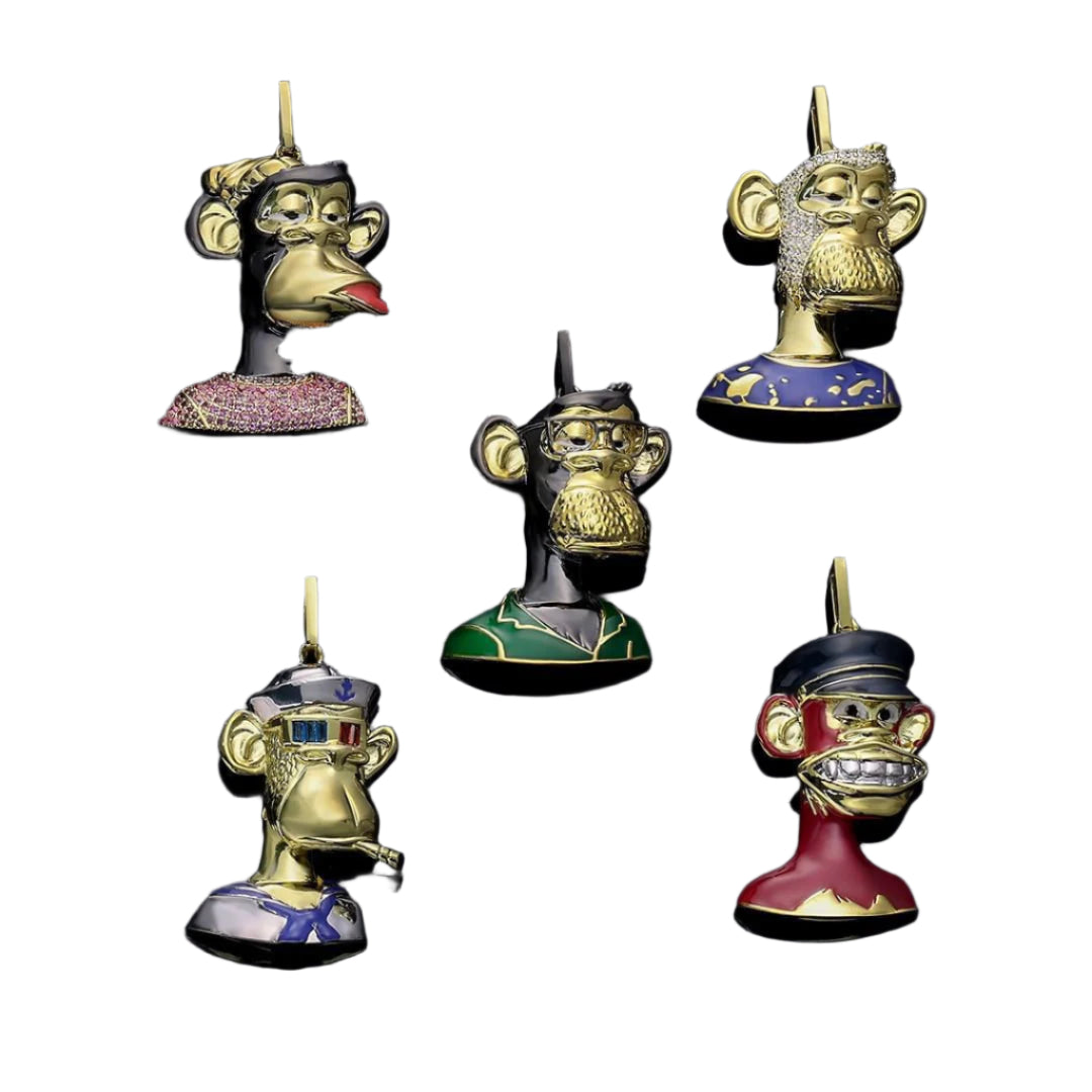 Hip Hop Pixel Punk Boring Monkey Pendant - DATNEWDRIP