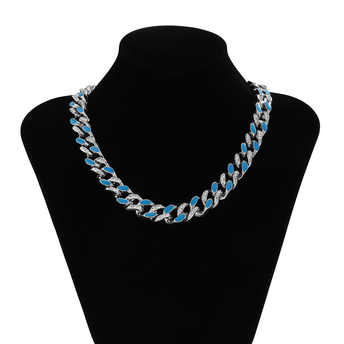 Iced Out Half Resin Blue/Orange Chain - DATNEWDRIP