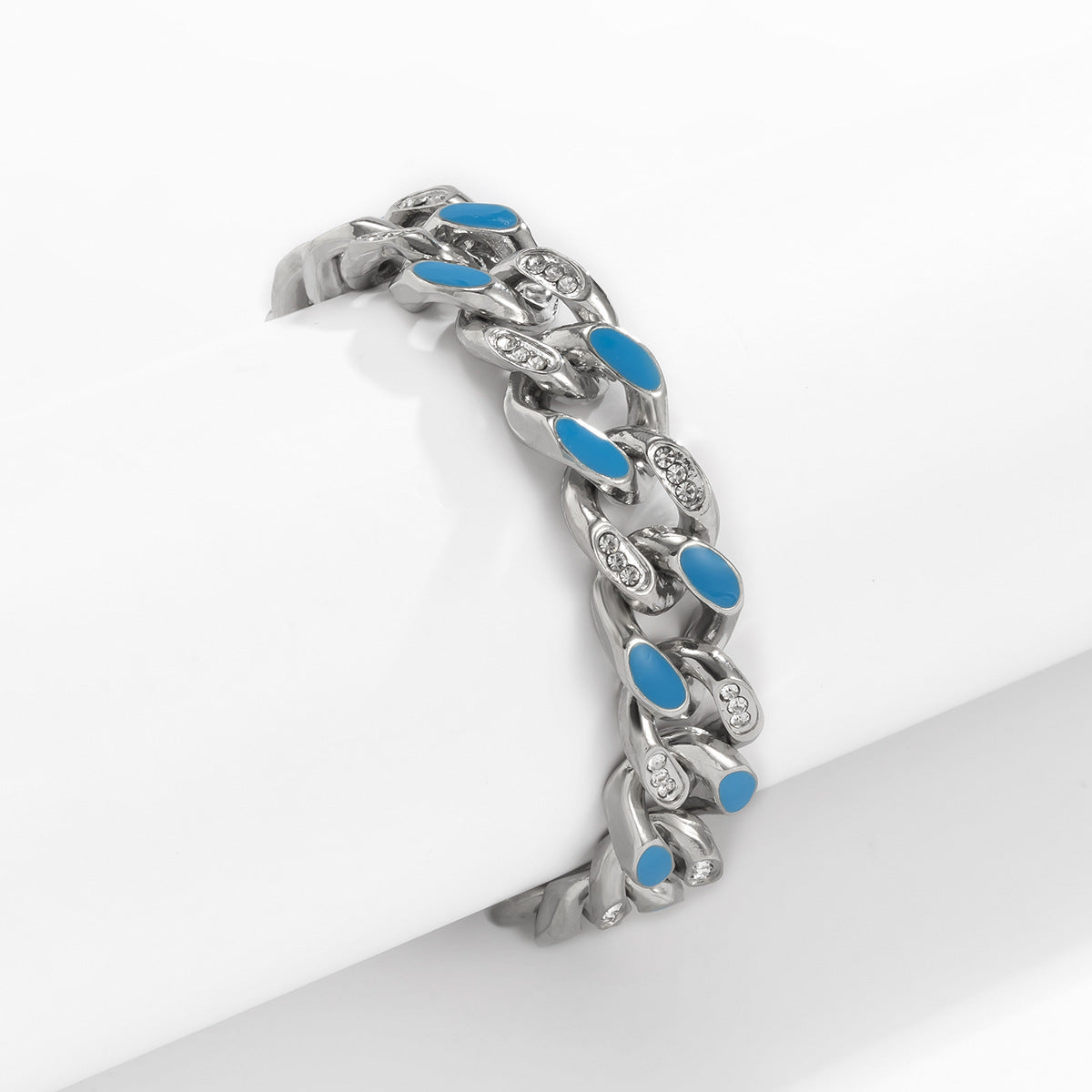 Iced Out Half Resin Blue/Orange Chain - DATNEWDRIP