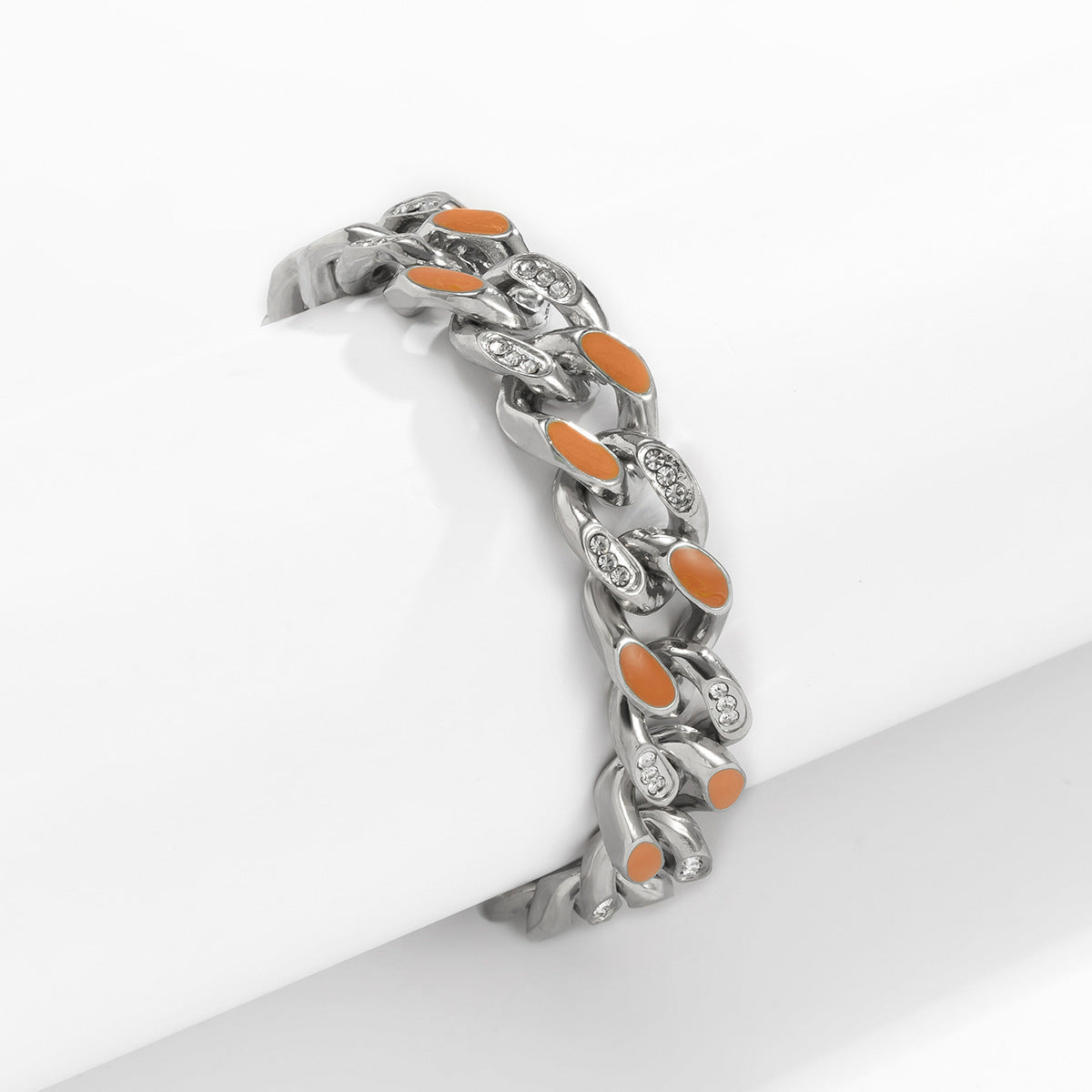 Iced Out Half Resin Blue/Orange Chain - DATNEWDRIP