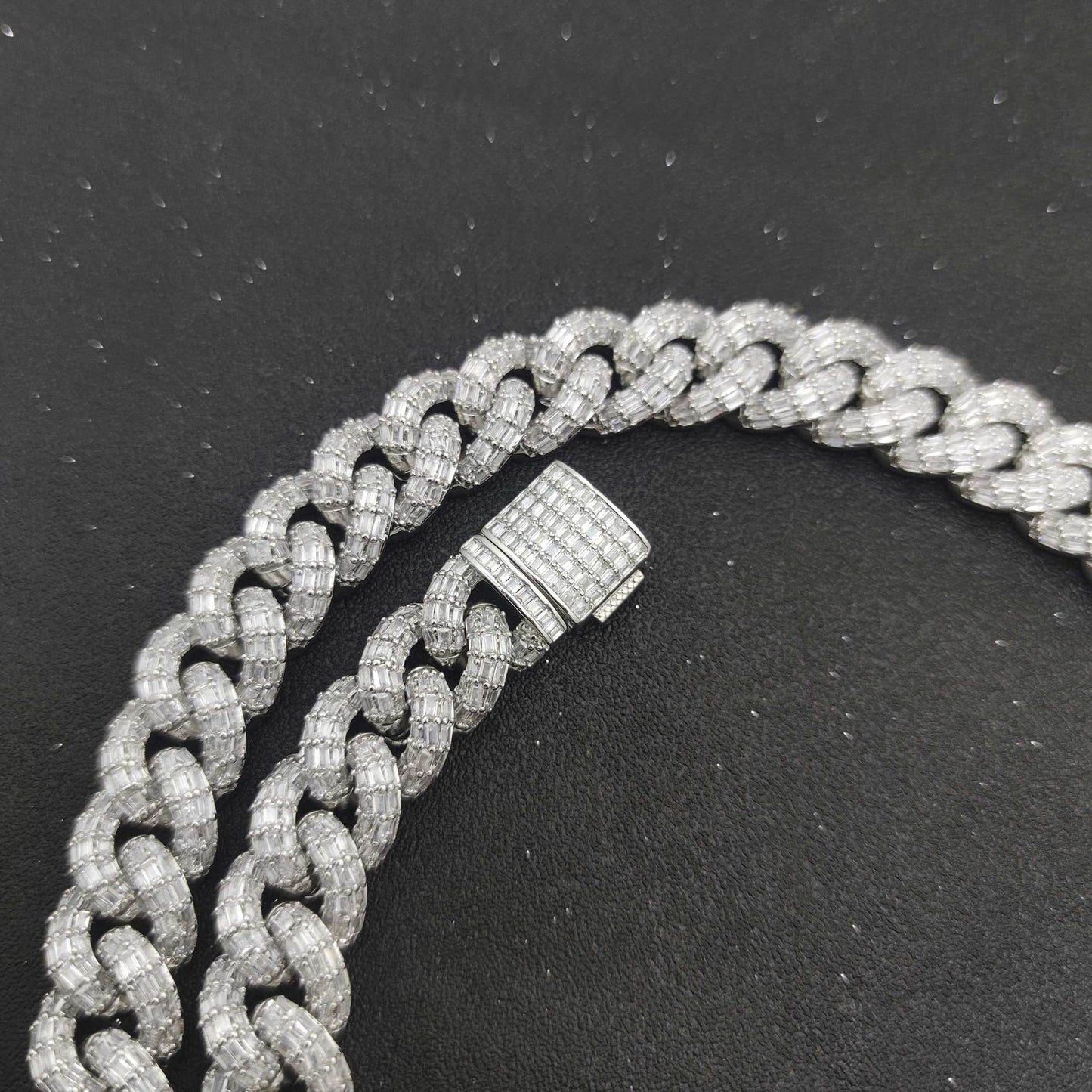 Iced Out 15mm Three Row T Square Cuban Link Chain