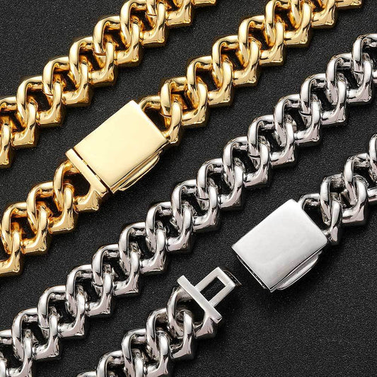 Iced Out 18mm Double Row Cuban Link Chain - DATNEWDRIP