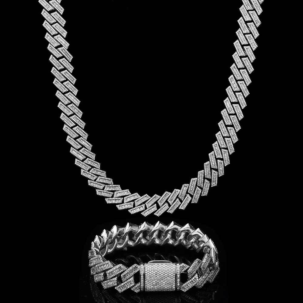 Iced Out 18mm Double Row Cuban Link Chain - DATNEWDRIP