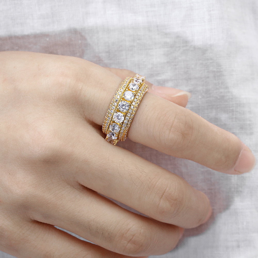 Iced Out Five Row Ring - DATNEWDRIP