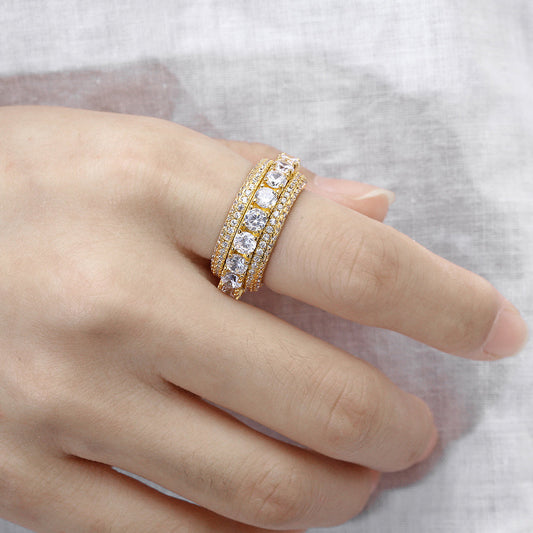 Iced Out Five Row Ring - DATNEWDRIP