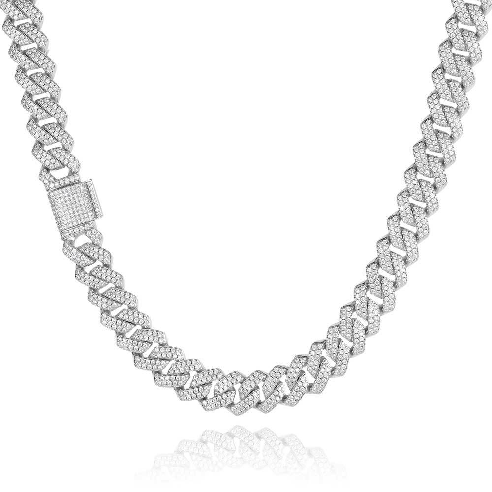 Hip Hop Necklace 14mm Double Row Bar Bracelet - DATNEWDRIP