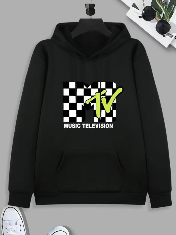 MTV Black & White Checkered Hoodie - Mens - DATNEWDRIP