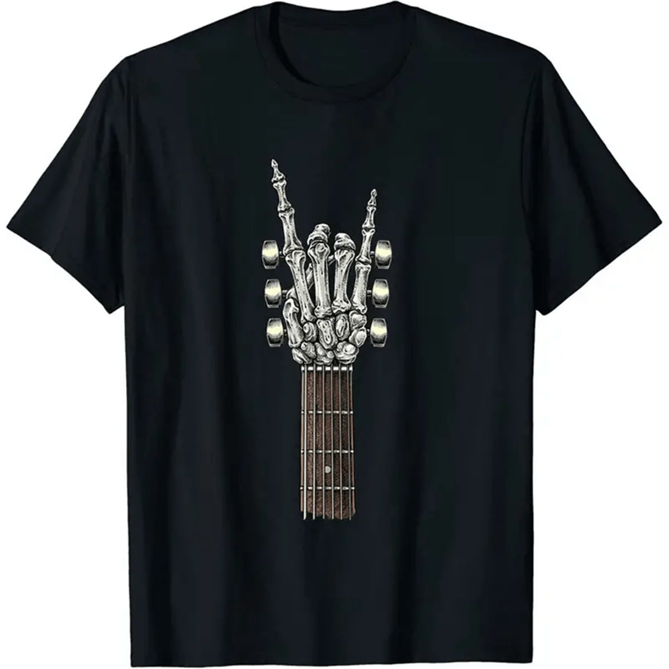 Rock N Roll Bones Guiter T-Shirt - Mens - DATNEWDRIP